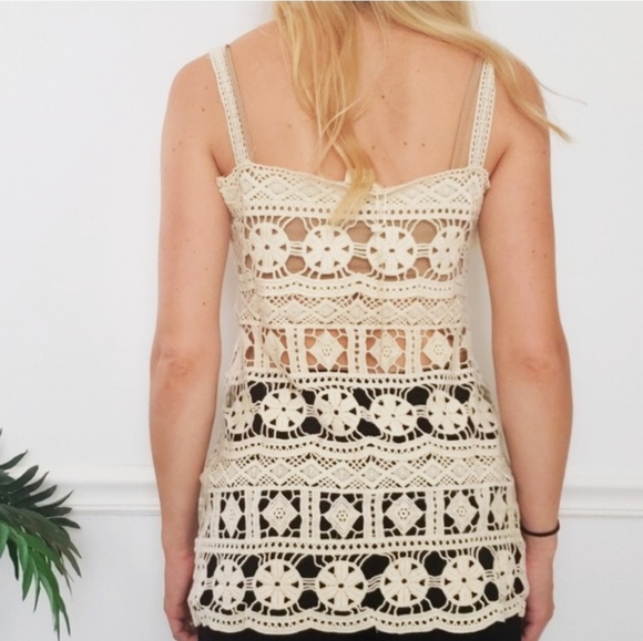 Boho Beige Crochet Tank - Picture 2 of 5